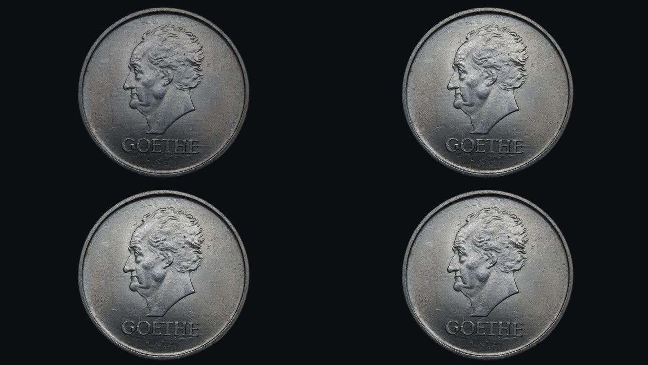 歌德，旧银币上的肖像