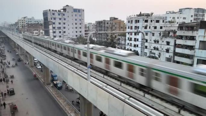 孟加拉国达卡市的达卡地铁轨道大众捷运系统。达卡地铁。