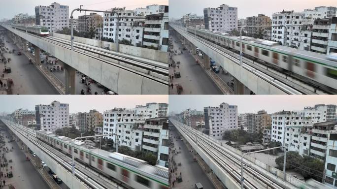孟加拉国达卡市的达卡地铁轨道大众捷运系统。达卡地铁。