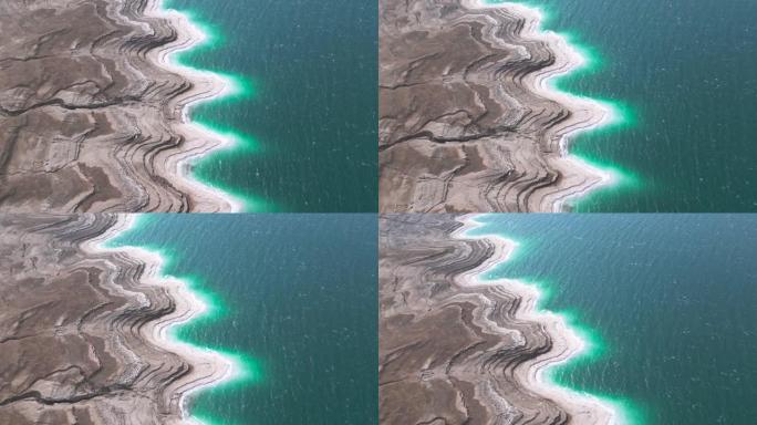 约旦死海海岸的鸟瞰图