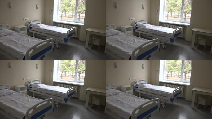 冠状病毒患者在医院病房的床位