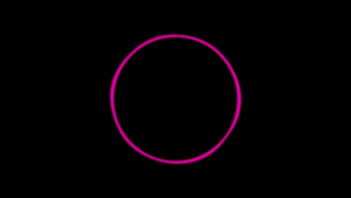 黑色背景上孤立的粉红色圆圈形式的声波。