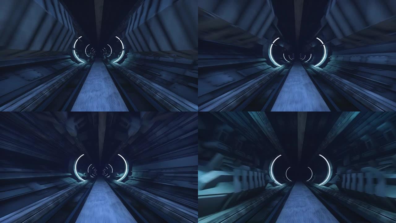 3D动画中的奇幻太空隧道