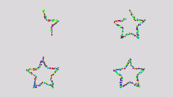用彩色粒子气泡绘制的4k星形