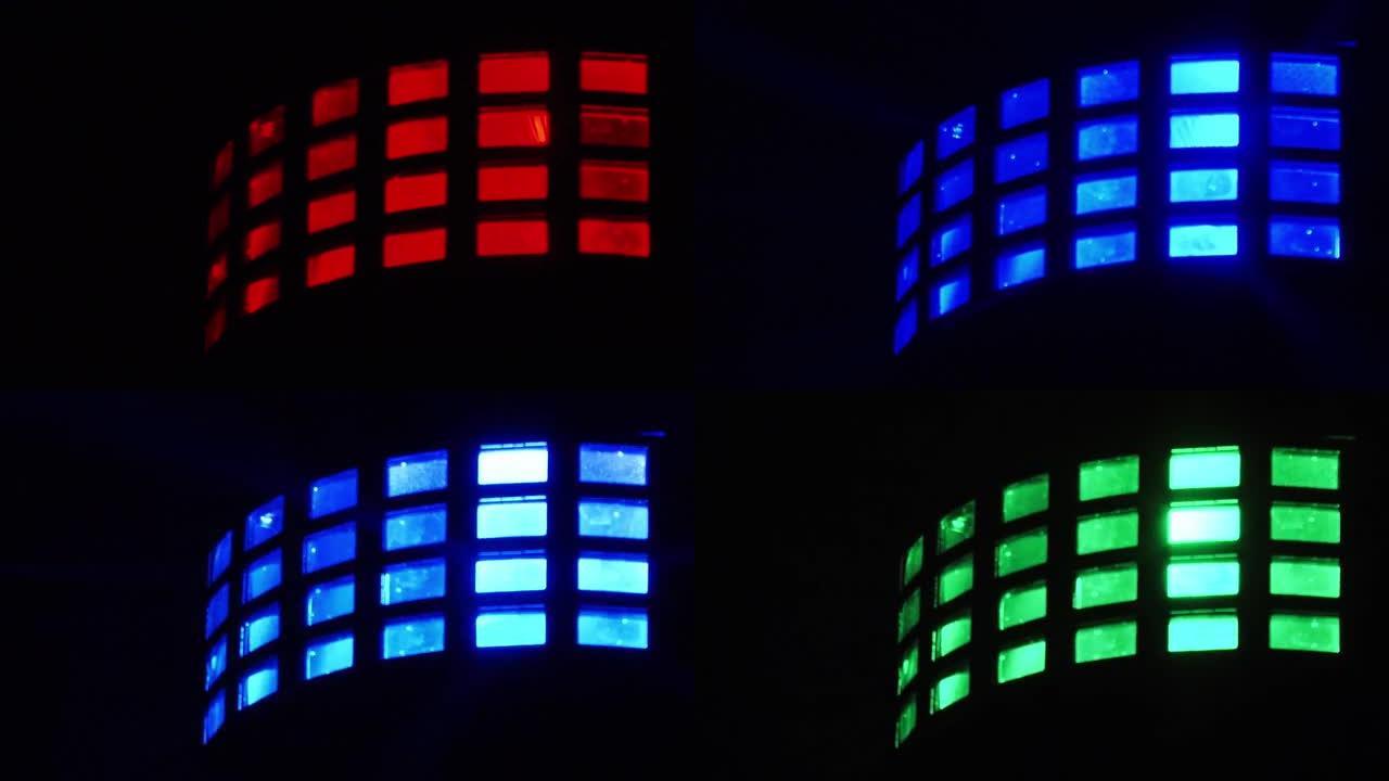 矩形反射镜迪斯科产生的灯光表演