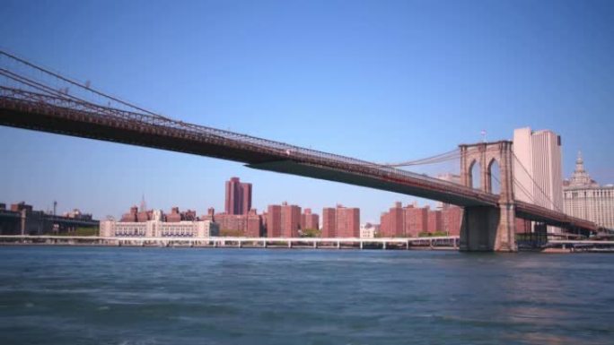 布鲁克林大桥日全景4k延时从纽约
