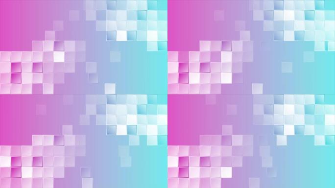 亮蓝色粉色科技几何运动设计，带光泽正方形