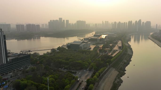 武汉汉阳琴台剧院 美术馆 夕阳延时摄影