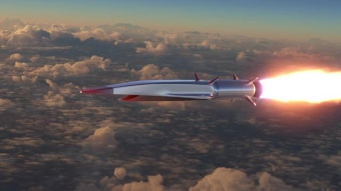 高超音速火箭飞过云层