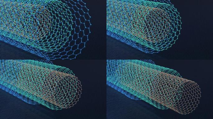 碳纳米管特效合成三维动画旋转螺旋
