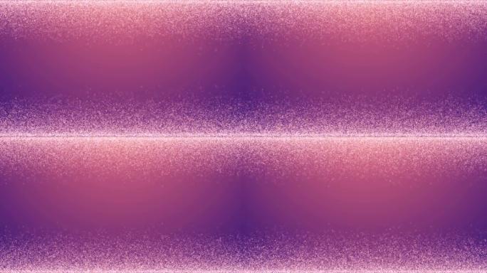 闪闪发光的抽象粒子气泡运动背景。掉落的闪光颗粒圣诞粉紫色豪华卡模板3D视频循环动画。落下的碎冰。