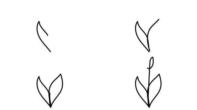 连续一张线条图。飞鸟标志。黑白花卉插图。标志、卡片、横幅、海报、传单的概念