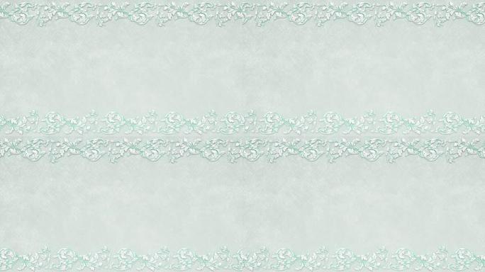 装饰复古仿古花卉巴洛克装饰品，文艺复兴时期复古维多利亚优雅框架，带边框的皇家锦缎背景，圣诞寒假冷蓝色