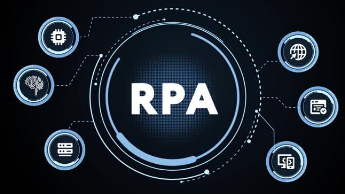 RPA机器人过程自动化创新技术理念商业、技术、互联网和网络概念。