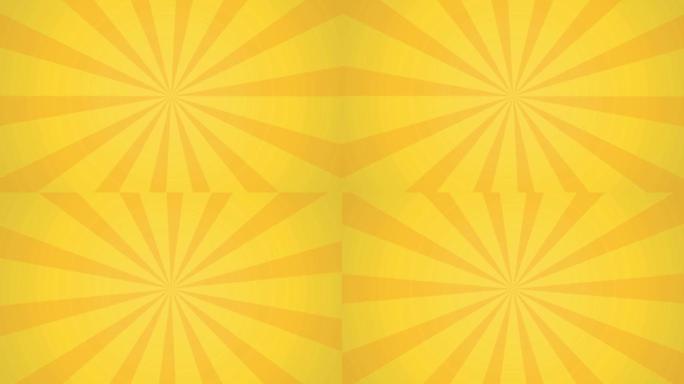 背景材料，其中径向线绕其旋转。卡通形象。