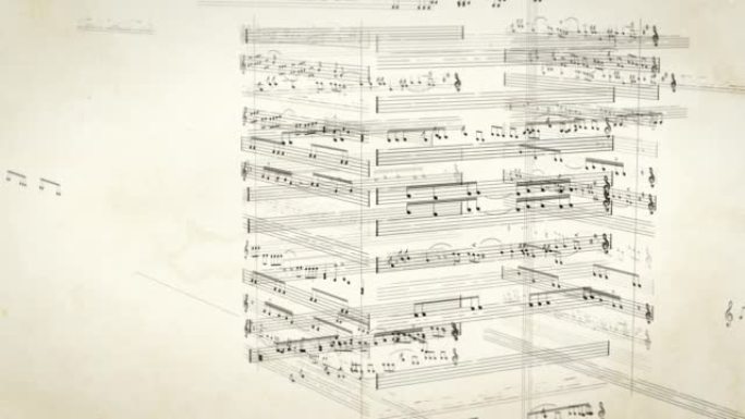 复古大气音乐背景旧纸运动背景上的复古风格音符无缝循环