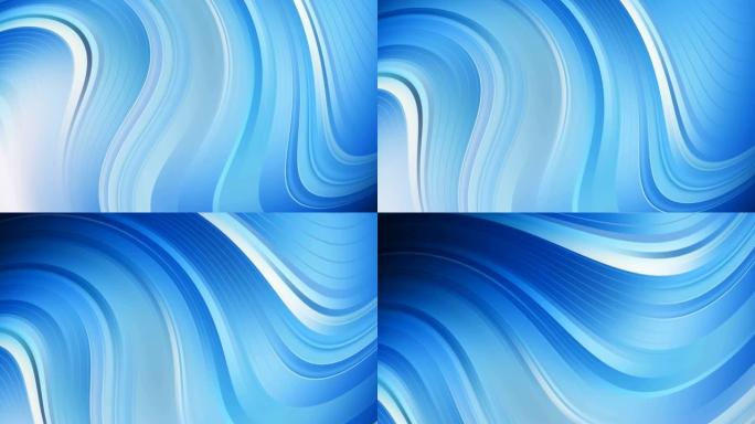 抽象蓝白波，液体旋流线。大理石，图形动画背景