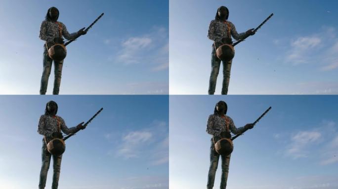 塞内加尔男子演奏传统的科拉弦乐器。非洲传统音乐经常在街头，婚礼和节日中播放。