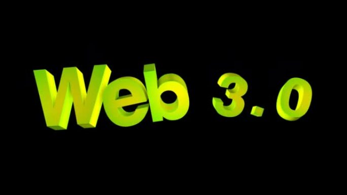Web 3.0文本，绿色霓虹灯效果。互联网和新技术的概念。