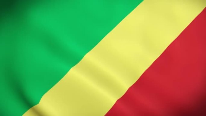 4k国家动画标志刚果，(布拉柴维尔)，动画刚果，(布拉柴维尔) 国旗，刚果，(布拉柴维尔) 国旗挥舞