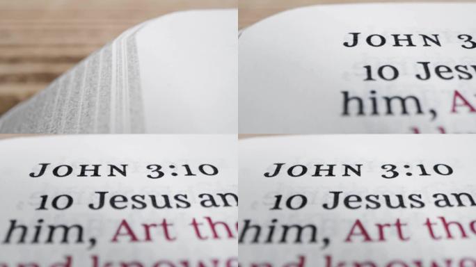 约翰·3:10的极端特写