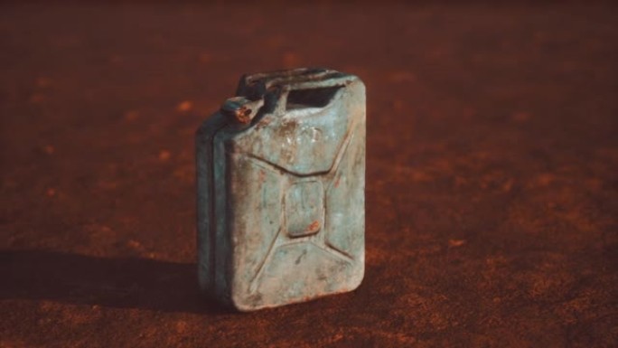 沙漠中生锈的旧燃料罐