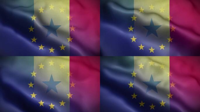 EU塞内加尔国旗循环背景4K