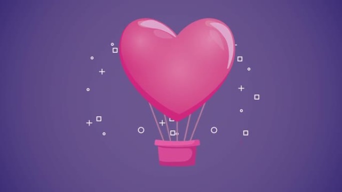 气球空气热情人节动画