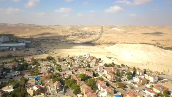 以色列内盖夫Yeruham镇的航拍画面