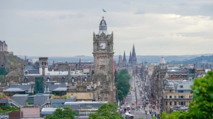 英国苏格兰爱丁堡市的时间流逝，平移和缩放