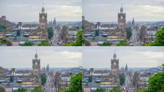 英国苏格兰爱丁堡市的时间流逝，平移和缩放