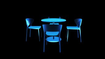 桌椅组合蓝色科技线条激光扫描通道素材视频素材