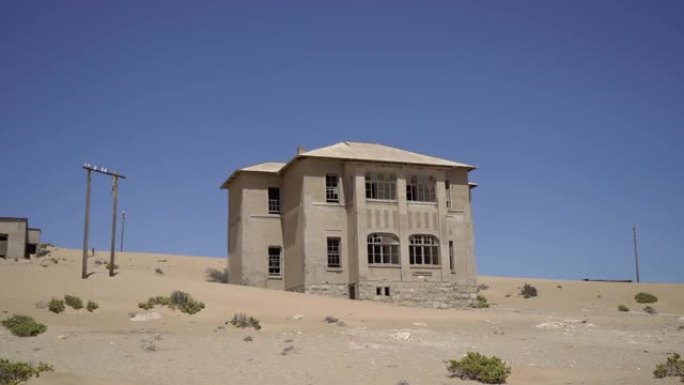 纳米比亚被遗弃的城市Kolmanskop。古城，非洲沙漠中的沙子