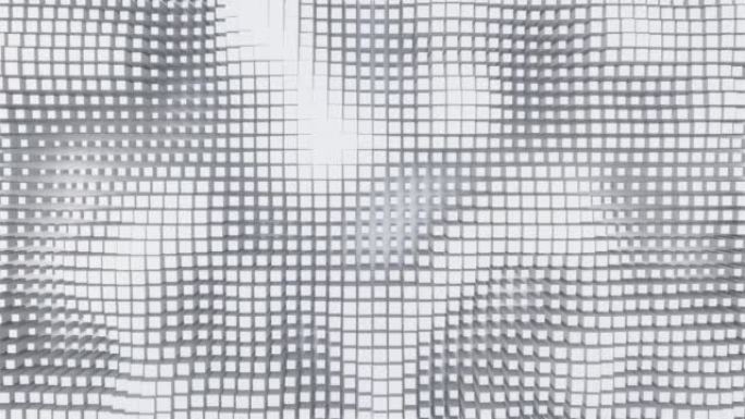 随机白色立方体块波型的抽象背景，三维插图渲染