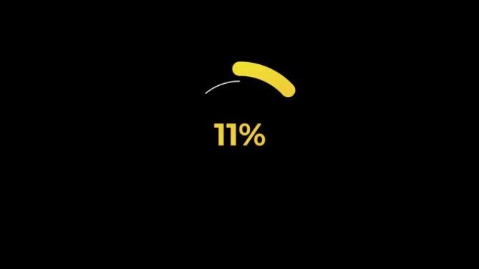 圆圈百分比加载转移下载动画0-25% 在黄色科学效果。