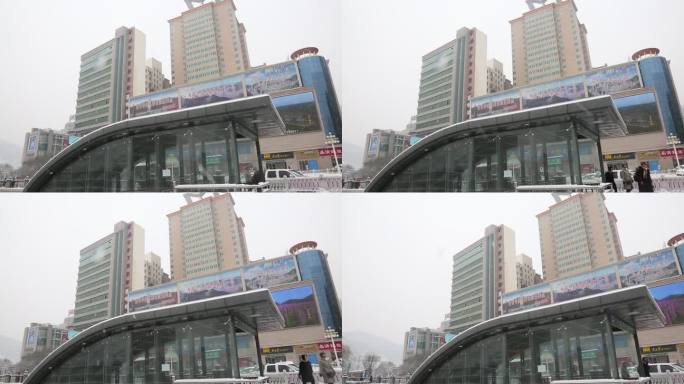 延安城区雪景