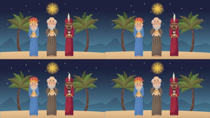 梅里圣诞动画与魔法国王夜景