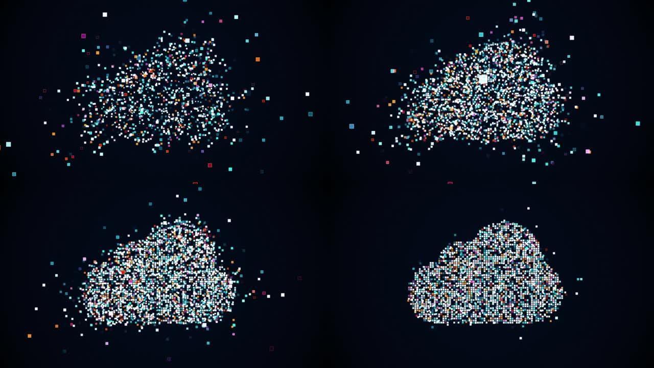 云计算塑造概念全球科技动画特别。