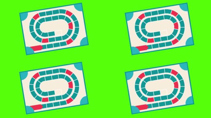 绿屏背景下迷宫游戏板的矢量设计