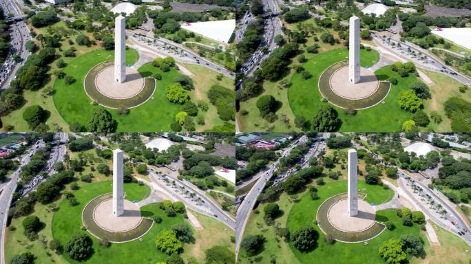 巴西圣保罗的城市景观。伊比拉普埃拉公园令人惊叹的风景。