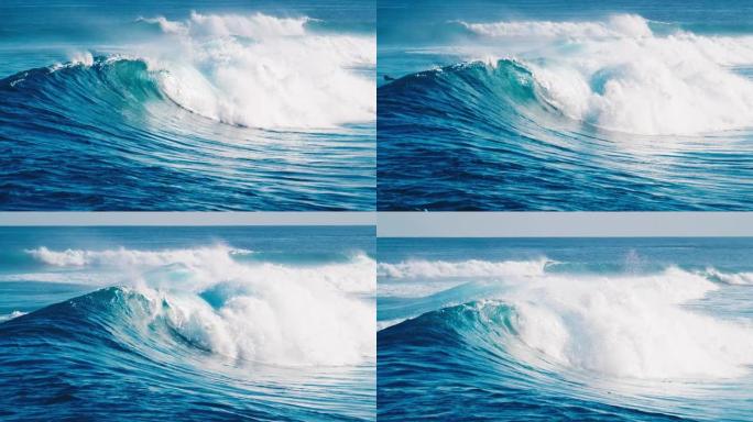 海浪在马尔代夫的苏丹冲浪点滚动并破裂