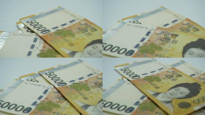 数韩国钞票
