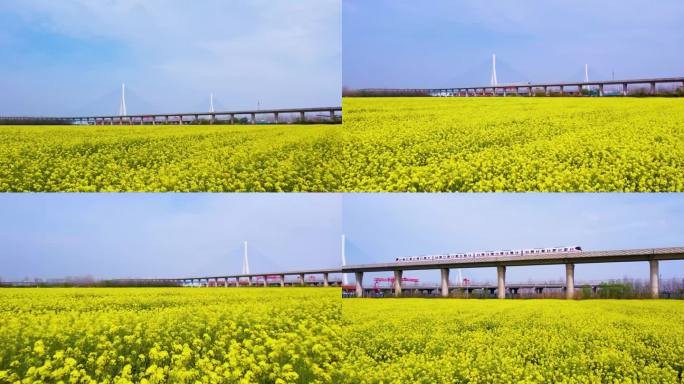 武汉16号线开往春天的地铁4K航拍60P