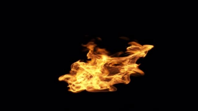 火炬火焰火动画逼真的3D渲染，孤立的背景