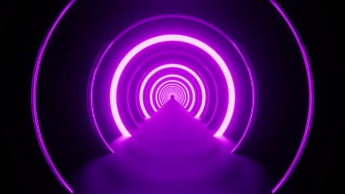 紫色霓虹灯环太空旅行背景隧道VJ环路