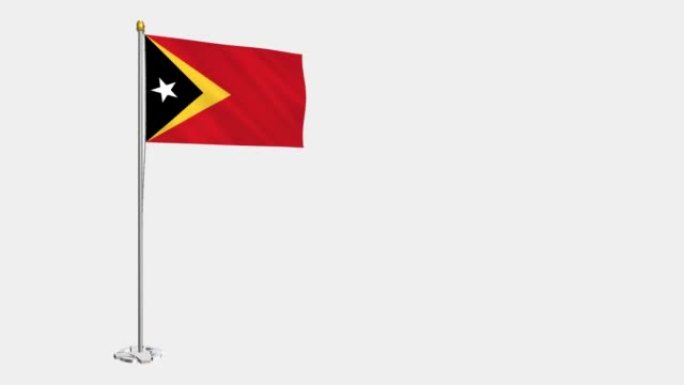 东帝汶国旗在风中飘扬的循环视频，4k的慢动作视频，带Alpha通道
