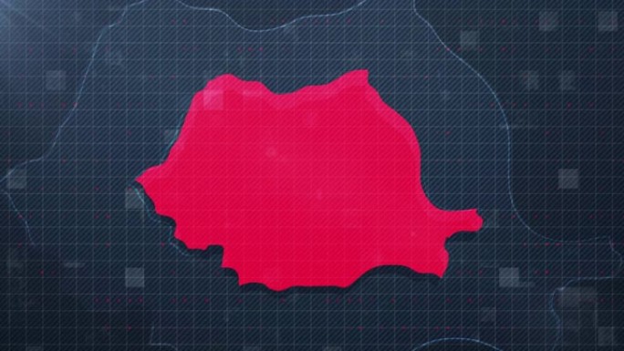 罗马尼亚地图4K蓝色动画背景