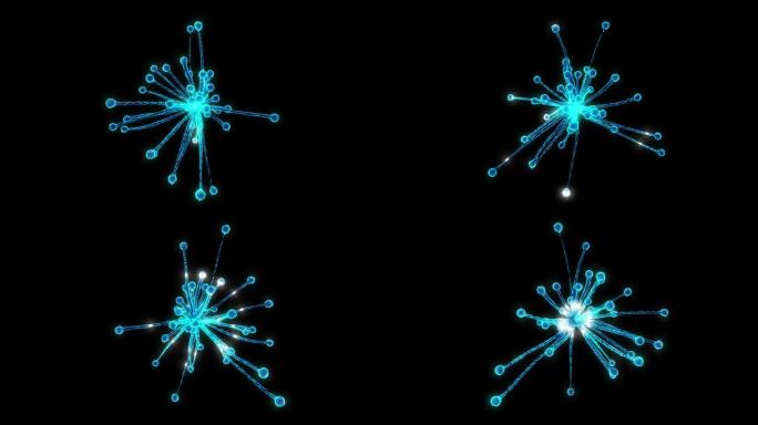 神经元发光阿尔法通道循环视频