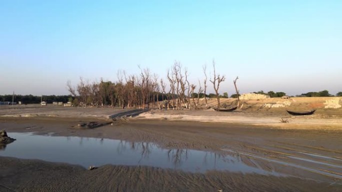 孟加拉国夸卡塔海滩的飓风SIDR疫区。气旋风暴Sidr。热带气旋