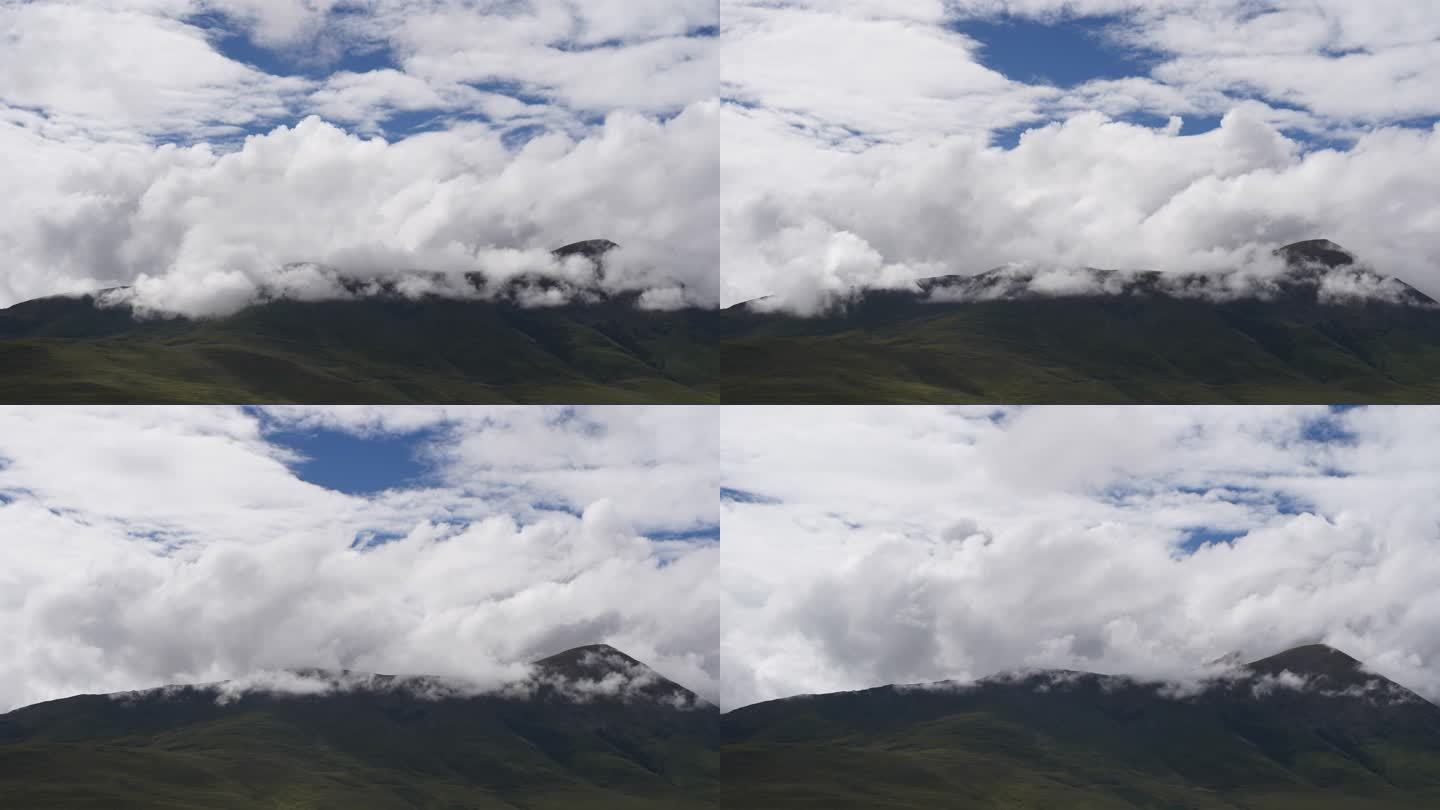西藏高原草地高山云雾延时